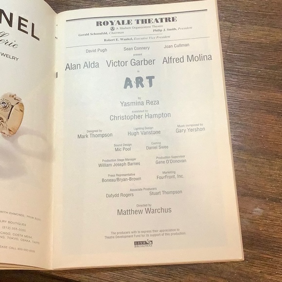 Playbill “ART” the Original Broadway Cast - Picture 3 of 6
